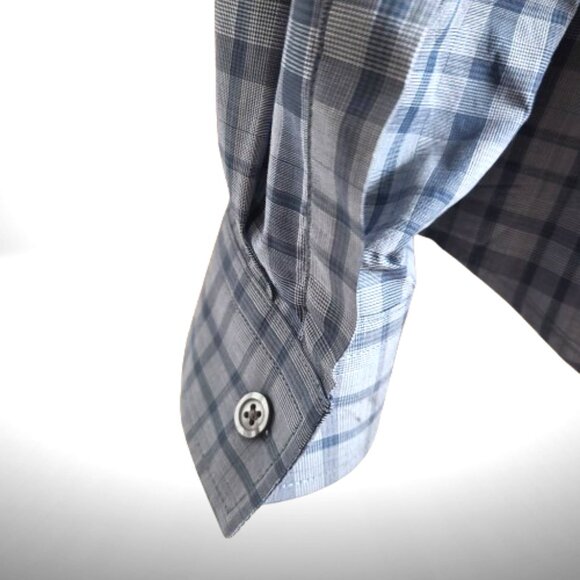 BOSS Hugo Boss Slim Fit Button-Down Shirt – Men’s XL – Blue Plaid – Two Chest Po - Picture 8 of 13